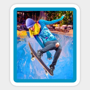 Skateboarding on Water Sticker